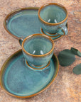 Set de 2 Tazas con Plato | Colección Plana Caribe