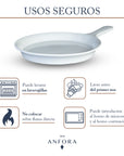 Set de 2 Sartenetas De Porcelana Redondas Blancas Anfora Blanco Polar