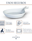 Set de 2 Sartenetas De Porcelana Vitrificadas Blancas Anfora Blanco Polar