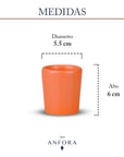 Set de 6 mezcaleros de Cerámica Naranja Mate