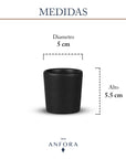 Set de 6 mezcaleros de Cerámica Negro Mate