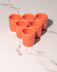 Set de 6 mezcaleros de Cerámica Naranja Mate