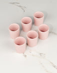 Set de 6 mezcaleros de Cerámica Rosa Mate