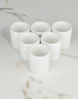 Set de 6 mezcaleros de Cerámica Blanco Mate