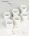 Set de 6 mezcaleros de Cerámica Blanco Mate
