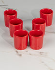 Set de 6 mezcaleros de Cerámica Rojo Brillante