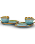 Set de 2 Tazas con Plato | Colección Plana Caribe
