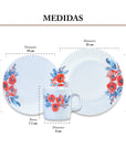 Vajilla de Porcelana 12 piezas | Eva