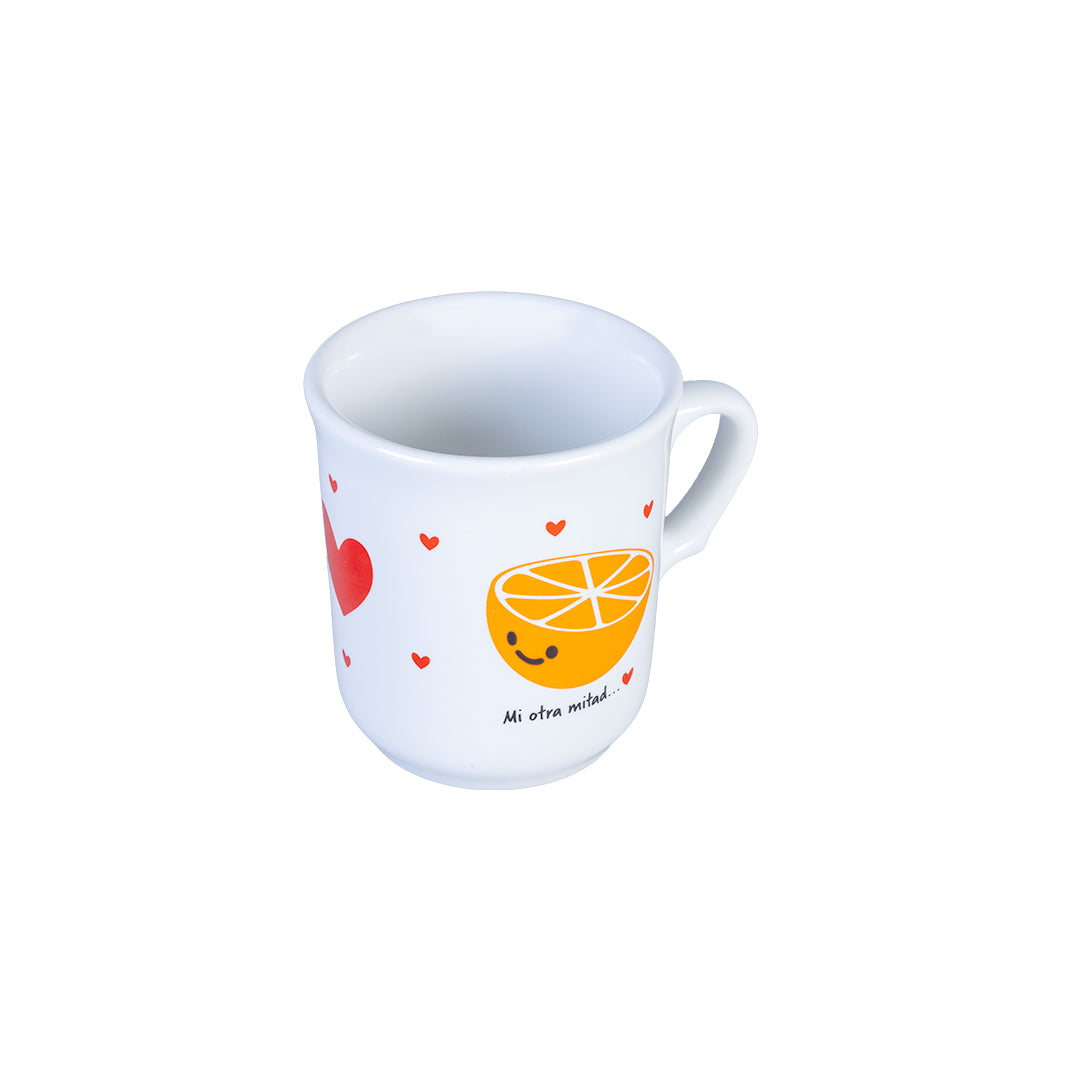 Set de 2 piezas Taza Mug Media Naranja