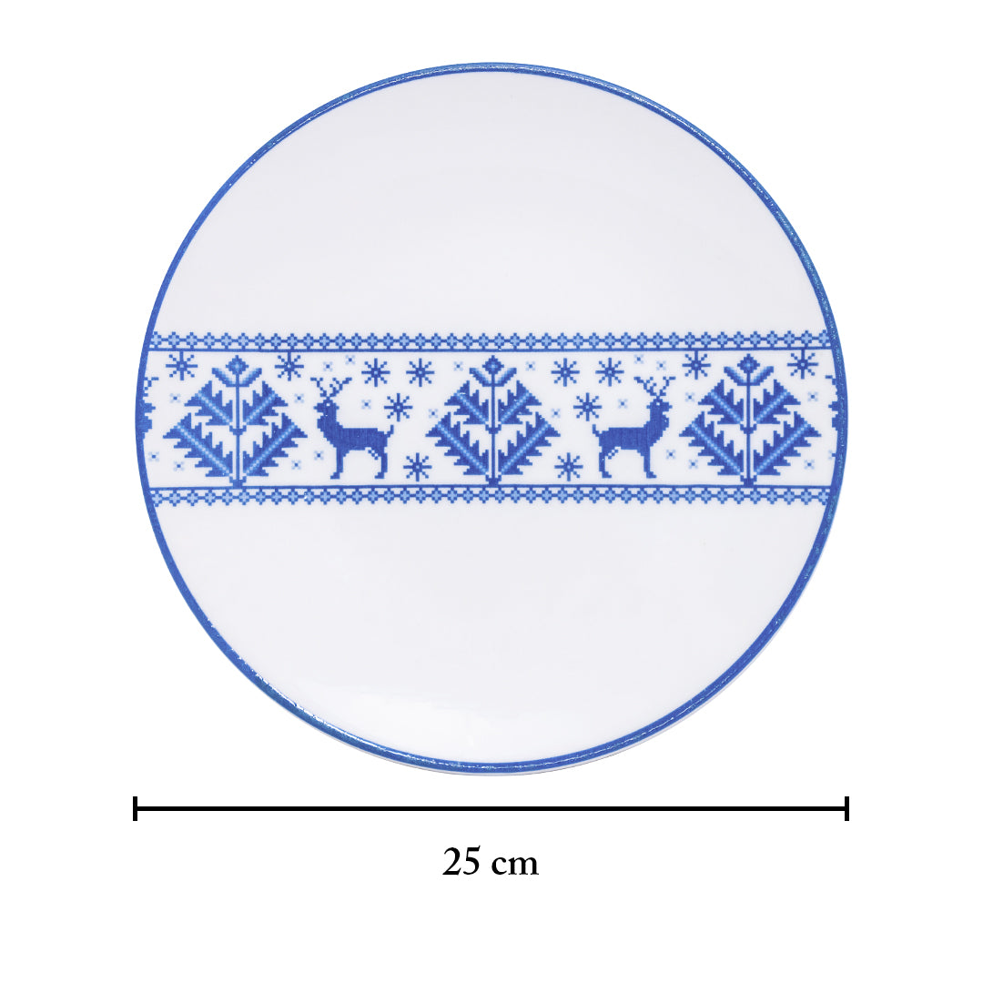 Vajilla de Porcelana 16 pz | Reno navideño