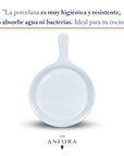 Set de 2 Sartenetas De Porcelana Redondas Blancas Anfora Blanco Polar