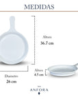 Set de 2 Sartenetas De Porcelana Redondas Blancas Anfora Blanco Polar
