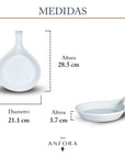 Set de 2 Sartenetas De Porcelana Vitrificadas Blancas Anfora Blanco Polar