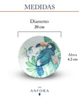 Vajilla de Porcelana 16 piezas | Tropical
