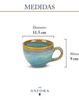 Set de 2 Tazas con Plato | Colección Plana Caribe