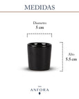 Set de 6 mezcaleros de Cerámica Negro Brillante
