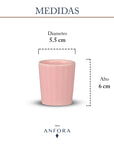 Set de 6 mezcaleros de Cerámica Rosa Mate