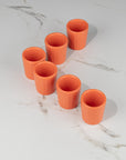 Set de 6 mezcaleros de Cerámica Naranja Mate