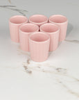 Set de 6 mezcaleros de Cerámica Rosa Mate