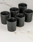 Set de 6 mezcaleros de Cerámica Negro Mate