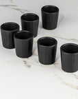 Set de 6 mezcaleros de Cerámica Negro Mate