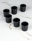 Set de 6 mezcaleros de Cerámica Negro Mate