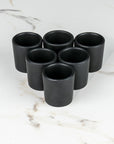 Set de 6 mezcaleros de Cerámica Negro Mate