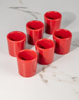 Set de 6 mezcaleros de Cerámica Rojo Brillante