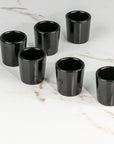 Set de 6 mezcaleros de Cerámica Negro Brillante