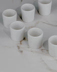 Set de 6 mezcaleros de Cerámica Blanco Mate