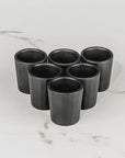 Set de 6 mezcaleros de Cerámica Negro Mate