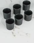 Set de 6 mezcaleros de Cerámica Negro Mate