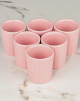 Set de 6 mezcaleros de Cerámica Rosa Mate