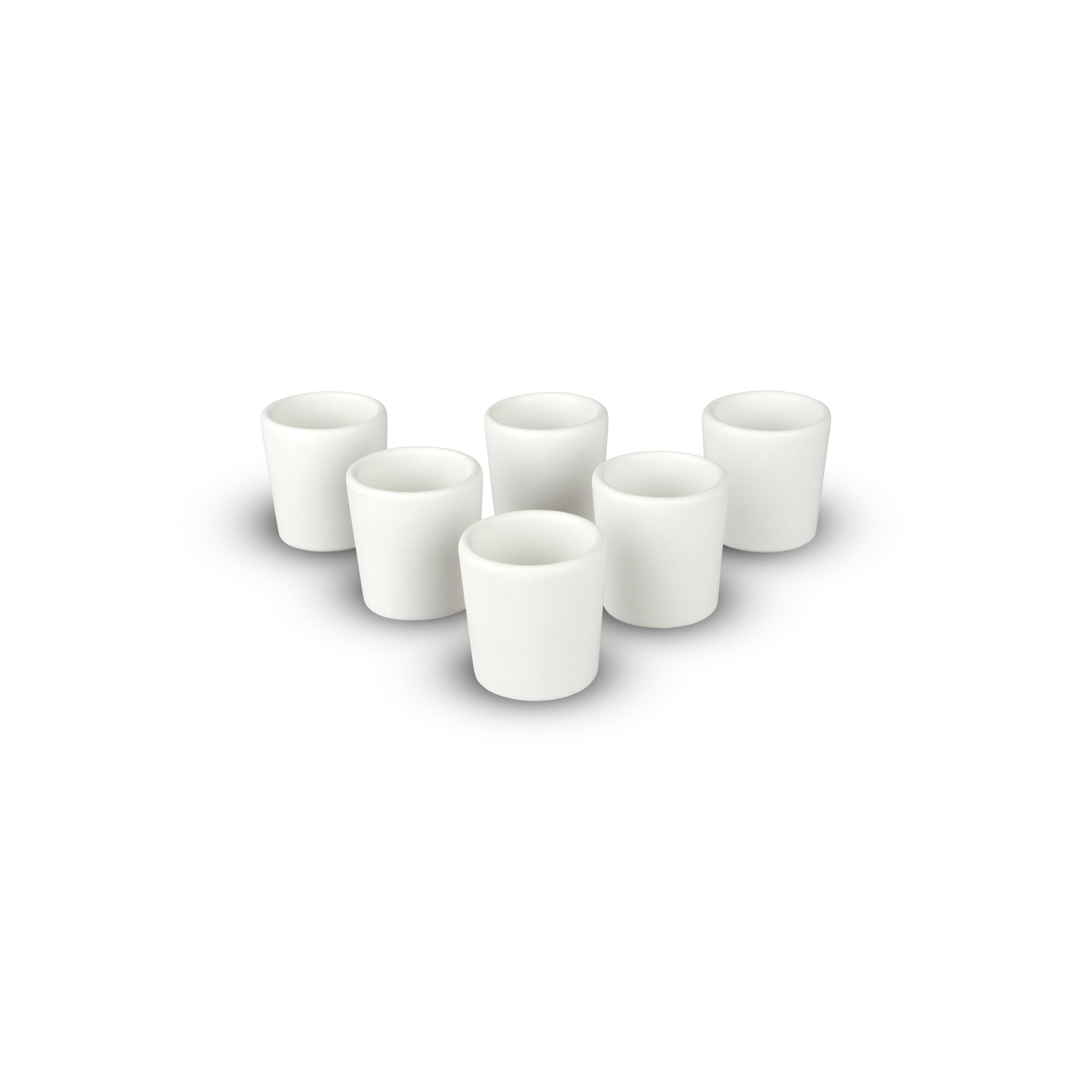 Set de 6 mezcaleros de Cerámica Blanco Mate