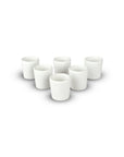 Set de 6 mezcaleros de Cerámica Blanco Mate