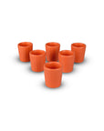 Set de 6 mezcaleros de Cerámica Naranja Mate