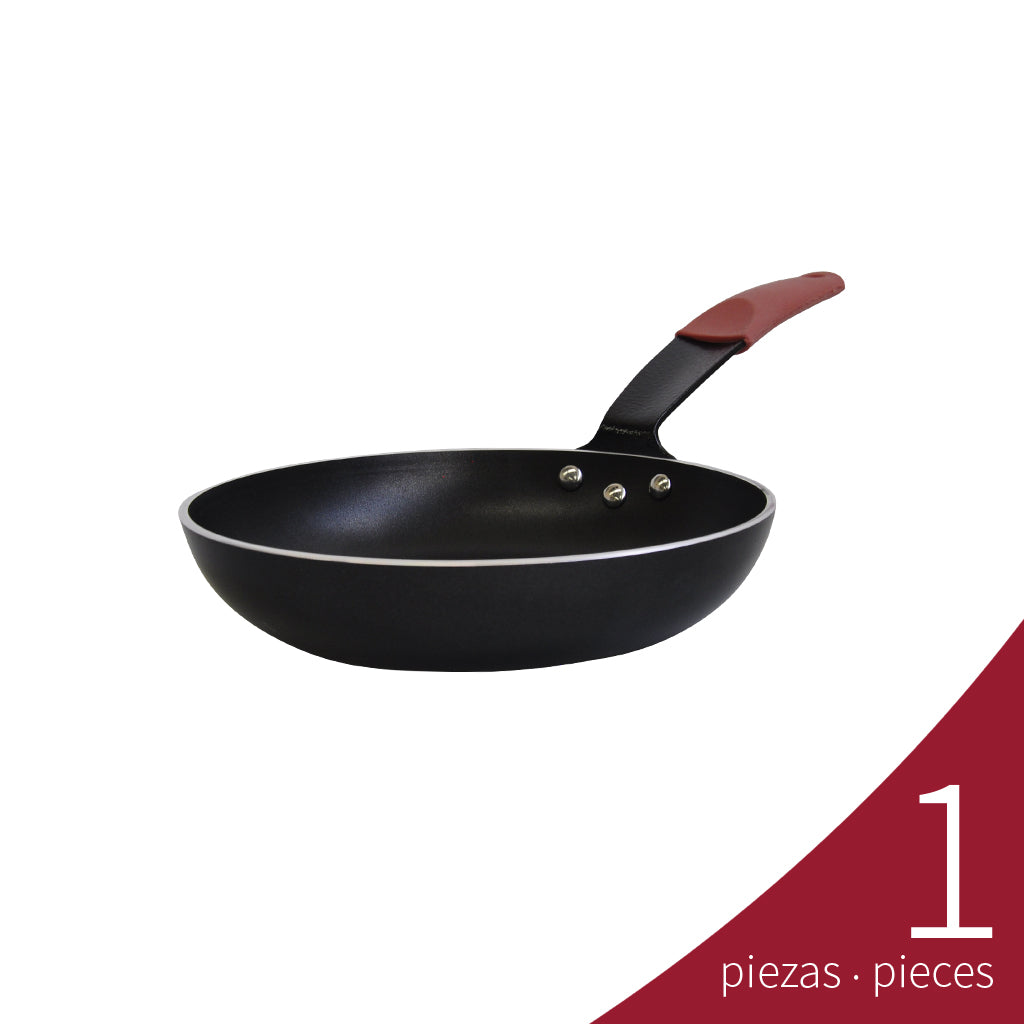 Sartén de Aluminio Profesional c/ Mango Acero Funda de Silicón, 24 cm/3.5 mm | Tavola
